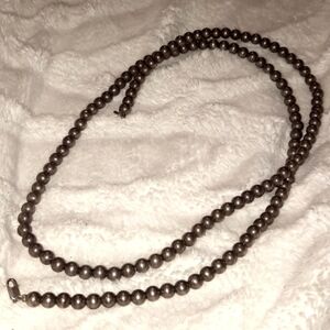 Marked 925 sterling Silver 30" beaded necklace Navajo Pearls